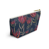 South African Protea Make up bag, Pencil Case Accessory Pouch w T-bottom