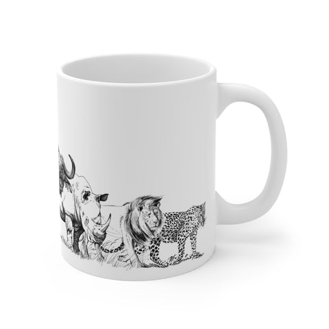 South African Big 5 African Safari animals 11oz Coffee Mug