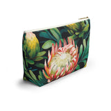 South African Protea Make up bag, Pencil Case Accessory Pouch w T-bottom