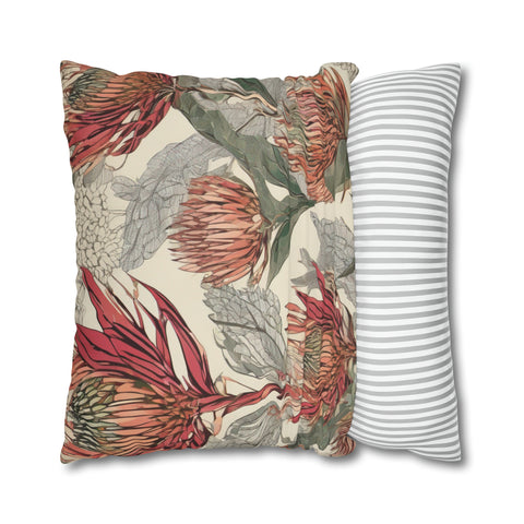 South African Protea Spun Polyester Pillowcase -Pillow not included