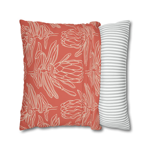 South African Protea Spun Polyester Pillowcase - Shipped from UK/USA/AUS