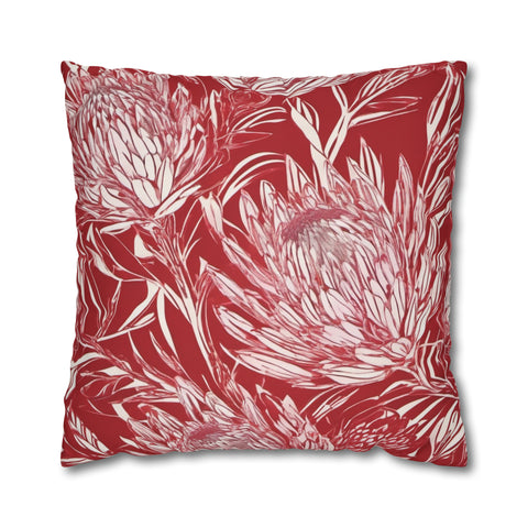 South African Protea Spun Polyester Pillowcase -Pillow not included