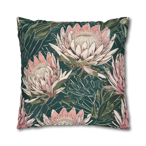 South African Protea Spun Polyester Pillowcase -Pillow not included