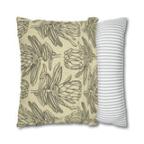 South African Protea Spun Polyester Pillowcase- Shipped from UK/USA/AUS