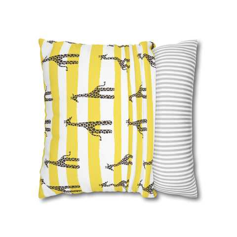 African Giraffe stripe yellow Pillowcase Cover only - no filling is included