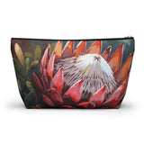 South African Protea Make up bag, Pencil Case Accessory Pouch w T-bottom