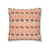 African pattern with animals. Ethical minimalist shapes. Pillowcase Cover only - no filling is included