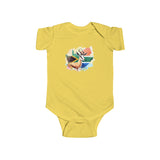 South African Map with Flag and springbok Baby Unisex Infant Fine Jersey Bodysuit - Shipped from the UK