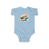 South African Map with Flag and springbok Baby Unisex Infant Fine Jersey Bodysuit - Shipped from the UK