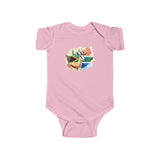 South African Map with Flag and springbok Baby Unisex Infant Fine Jersey Bodysuit - Shipped from the UK