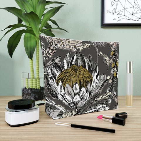 South African Protea Cotton Cosmetic Bag