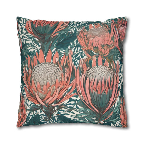 South African Protea Spun Polyester Pillowcase -Pillow not included