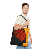 African Lady browns and orange retro South African Tote Bag African Print Protea