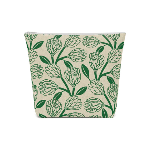 South African Protea Cotton Cosmetic Bag