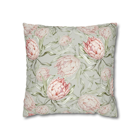 South African Protea Spun Polyester Pillowcase- Shipped from UK/USA/AUS