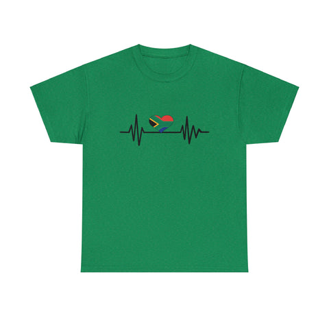 South African Flag Heartbeat t-shirt Unisex Heavy Cotton Tee