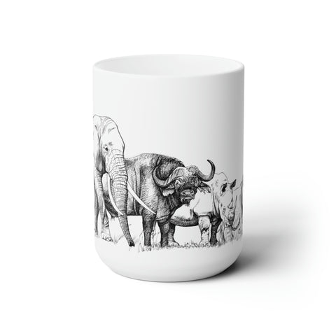 South African Big Five Ceramic Mug 15oz - Dispatched from USA