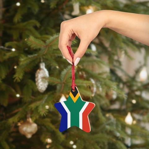 Wooden Ornaments South African Flag