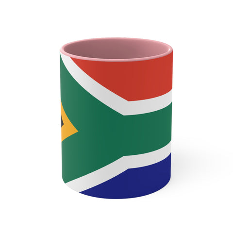 South Africa Flag Accent Mugs, 11oz