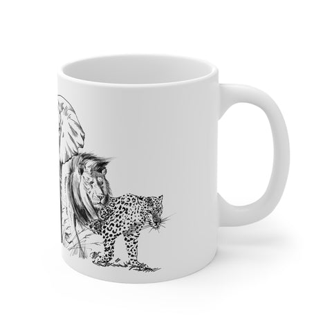 South African big Five Safari animals 11oz Coffee Mug