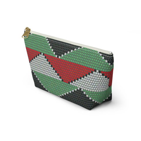 South African Ethnic Print Make up bag, Pencil Case Accessory Pouch w T-bottom