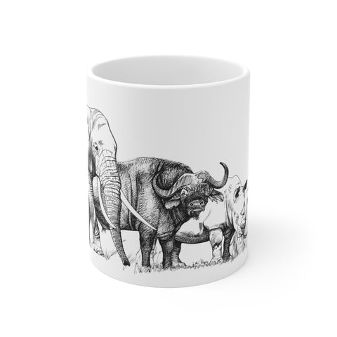 South African Big 5 African Safari animals 11oz Coffee Mug