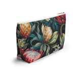 South African Protea Make up bag, Pencil Case Accessory Pouch w T-bottom