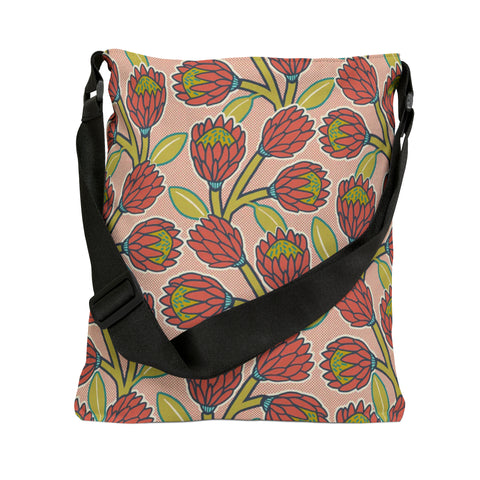 South African  Protea Tote bag African print design Protea Adjustable