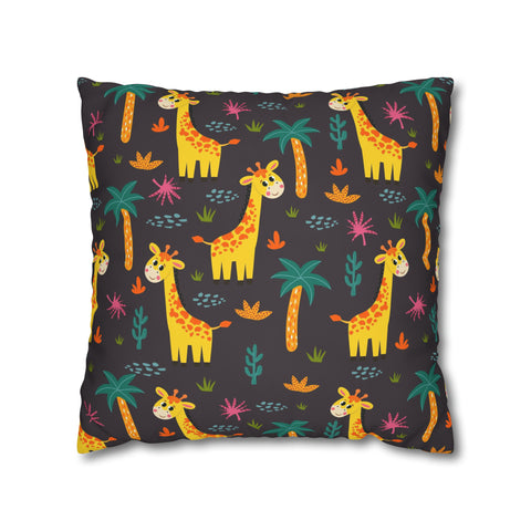 Kids Nursery African safari animals Giraffe Pillowcase Cover only - no filling is included