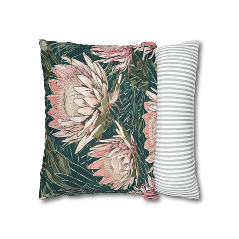 South African Protea Spun Polyester Pillowcase -Pillow not included