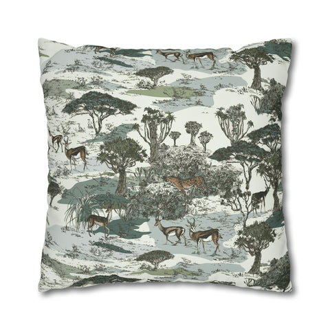 African Safari springoks and animal print Pillowcase Cover only - no filling is included