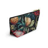 South African Protea Make up bag, Pencil Case Accessory Pouch w T-bottom