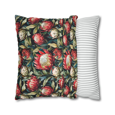 South African Protea Spun Polyester Pillowcase - Shipped from UK/USA/AUS