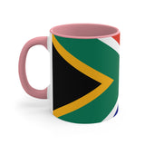 South Africa Flag Accent Mugs, 11oz