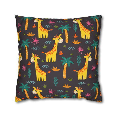 Kids Nursery African safari animals Giraffe Pillowcase Cover only - no filling is included