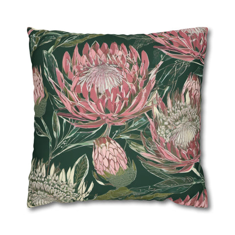 South African Protea Spun Polyester Pillowcase -Pillow not included