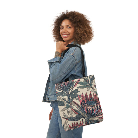 South African Protea Polyester Canvas Tote Bag