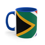 South Africa Flag Accent Mugs, 11oz