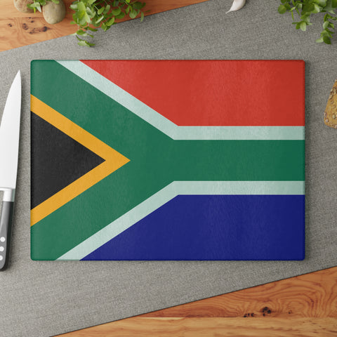 Glass Cutting Board South African Flag