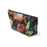 South African Protea Make up bag, Pencil Case Accessory Pouch w T-bottom