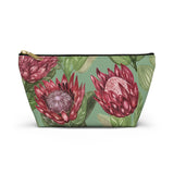 South African Protea Make up bag, Pencil Case Accessory Pouch w T-bottom