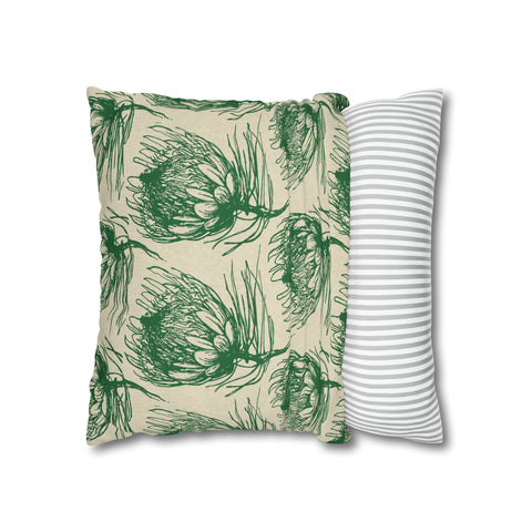 South African Protea Spun Polyester Pillowcase - Shipped from UK/USA/AUS