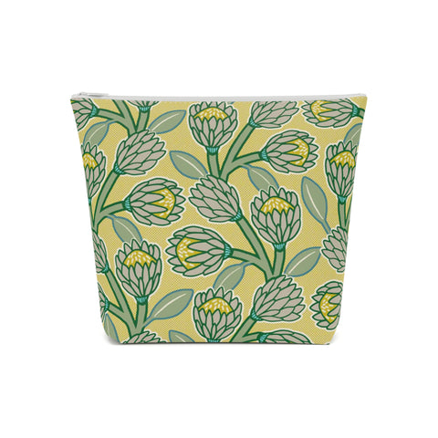 South African Protea Cotton Cosmetic Bag