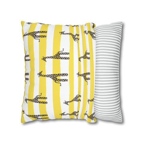 African Giraffe stripe yellow Pillowcase Cover only - no filling is included