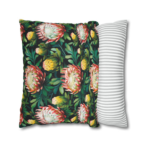 South African Protea Spun Polyester Pillowcase - Shipped from UK/USA/AUS