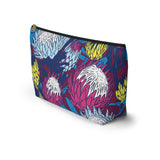 South African Protea Make up bag, Pencil Case Accessory Pouch w T-bottom