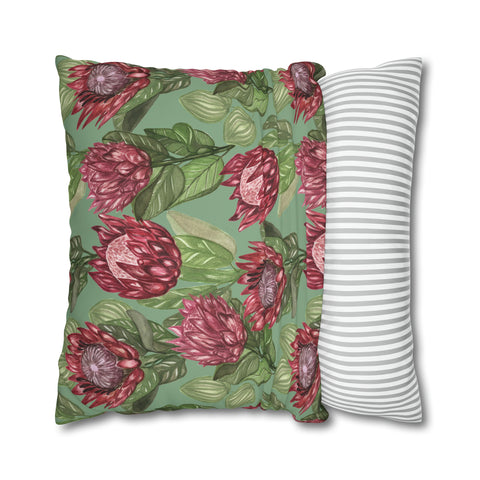 South African Protea Spun Polyester Pillowcase - Shipped from UK/USA/AUS