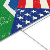 USA and SA Flag Plastic Yard Sign