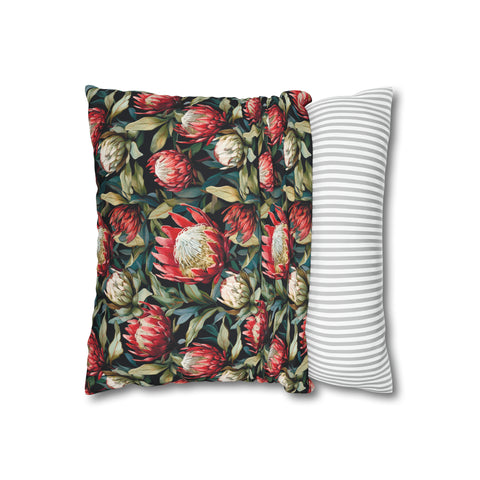 South African Protea Spun Polyester Pillowcase - Shipped from UK/USA/AUS