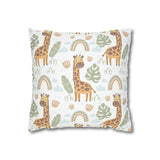 Kids nursery African Giraffe and Rainbows Pillowcase Cover only - no filling is included